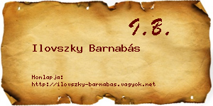 Ilovszky Barnabás névjegykártya