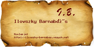 Ilovszky Barnabás névjegykártya